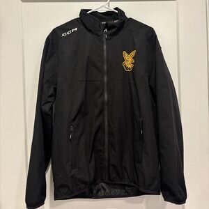 CCM Tactical Degre Mens Black Full Zip Windbreaker Jacket Gold Eagle Crest Small